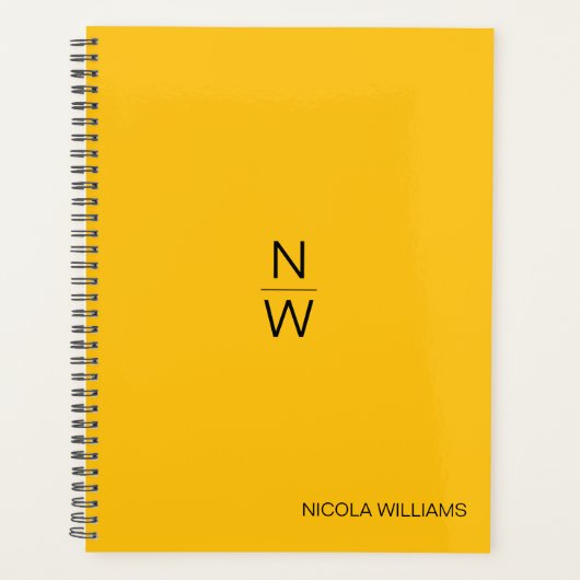 Beruflich Modern, einfach, Minimalistisch gelb Planer (Vorderseite)