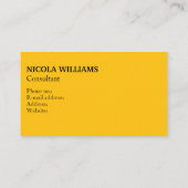 Beruflich Modern, einfach, Minimalistisch gelb Visitenkarte (Rückseite)