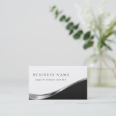 Beruflich-modern, einfach, sauber, schwarz und sil visitenkarte (Stehend Vorderseite)