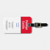 Beruflich Modern, einfach, Schlicht, blau, weiß Gepäckanhänger (Vorderseite horizontal)