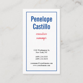 Beruflich Modern, einfach, Schlicht, blau, weiß Visitenkarte