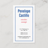 Beruflich Modern, einfach, Schlicht, blau, weiß Visitenkarte (Vorderseite)