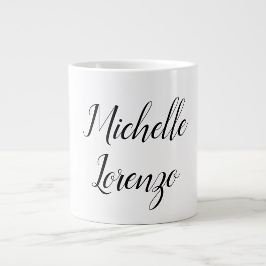 Beruflich Modern, einfach, Schlicht, schwarz und w Jumbo-Tasse (Vorderseite)