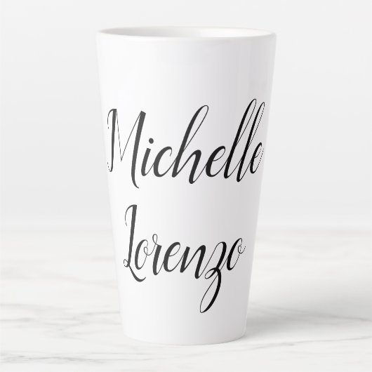 Beruflich Modern, einfach, Schlicht, schwarz und w Milchtasse (Vorderseite)