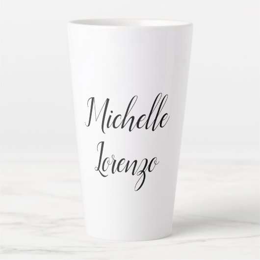 Beruflich Modern, einfach, Schlicht, schwarz und w Milchtasse (Vorderseite)