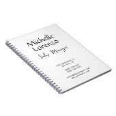 Beruflich Modern, einfach, Schlicht, schwarz und w Notizblock (Rechte Seite)