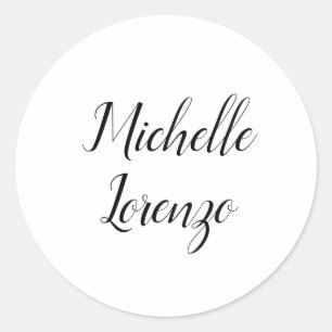 Beruflich Modern, einfach, Schlicht, schwarz und w Runder Aufkleber