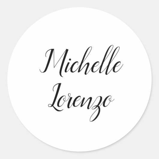 Beruflich Modern, einfach, Schlicht, schwarz und w Runder Aufkleber (Vorderseite)