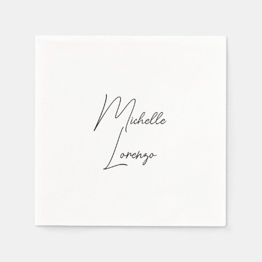 Beruflich Modern, einfach, Schlicht, schwarz und w Serviette (Vorderseite)