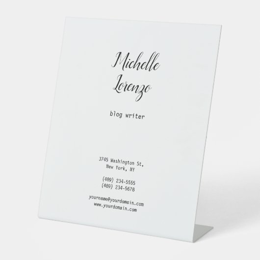 Beruflich Modern, einfach, Schlicht, schwarz und w Sockelschild (Vorderseite)