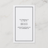 Beruflich Modern, einfach, Schlicht, schwarz und w Visitenkarte (Rückseite)