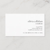 Beruflich Modern, einfach Schwarz-weiß Minimalisti Visitenkarte (Rückseite)