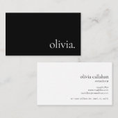 Beruflich Modern, einfach Schwarz-weiß Minimalisti Visitenkarte (Vorne/Hinten)