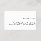 Beruflich Modern, einfach Schwarz-weiß Minimalisti Visitenkarte (Rückseite)