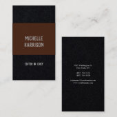 Beruflich Modern, einfach, stilvoll, schwarz braun Visitenkarte (Vorne/Hinten)