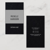 Beruflich Modern, einfach, stilvoll, schwarz grau Visitenkarte (Vorne/Hinten)