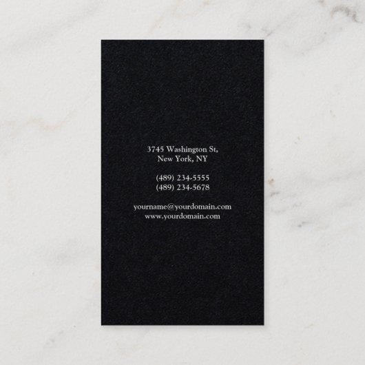Beruflich Modern, einfach, stilvoll, schwarz grau Visitenkarte (Rückseite)