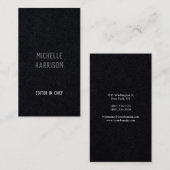 Beruflich Modern, einfach, stilvoll, schwarz grau Visitenkarte (Vorne/Hinten)