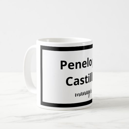 Beruflich Modern, einfach, stilvoll, schwarz und w Kaffeetasse (Vorderseite Links)