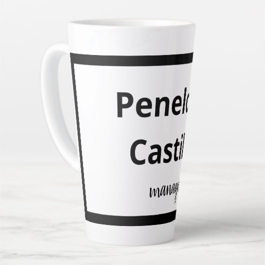 Beruflich Modern, einfach, stilvoll, schwarz und w Milchtasse (Linke Ecke)