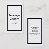 Beruflich Modern, einfach, stilvoll, schwarz und w Visitenkarte (Vorne/Hinten)