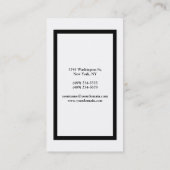 Beruflich Modern, einfach, stilvoll, schwarz und w Visitenkarte (Rückseite)