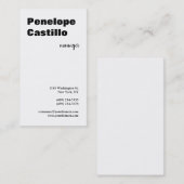 Beruflich Modern, einfach, stilvoll, schwarz und w Visitenkarte (Vorne/Hinten)