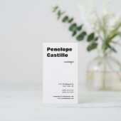 Beruflich Modern, einfach, stilvoll, schwarz und w Visitenkarte (Stehend Vorderseite)