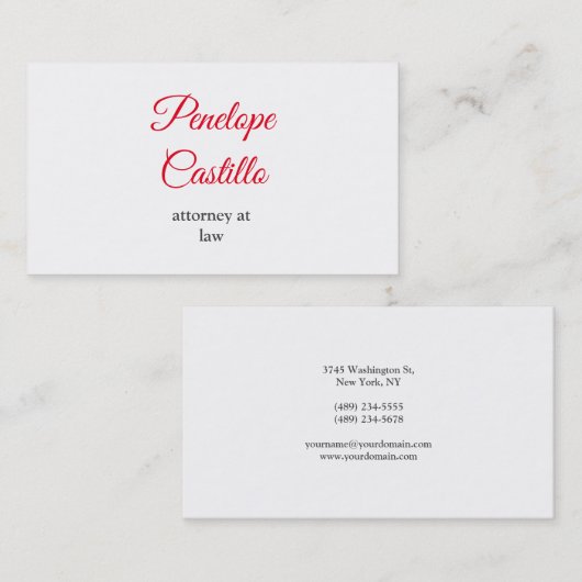 Beruflich Modern, einfach und Schlicht handschrift Visitenkarte (Vorne/Hinten)