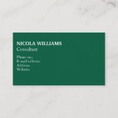 Beruflich-Modern-Einfache Minimalistisch Hunter Gr Visitenkarte (Rückseite)