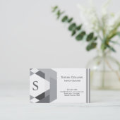 Beruflich-Modern-Einfache Schlichte Logo-Monogramm Visitenkarte (Stehend Vorderseite)