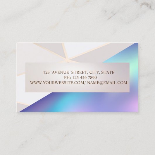 Beruflich, modern geometrisch, rahmenholografisch visitenkarte (Rückseite)