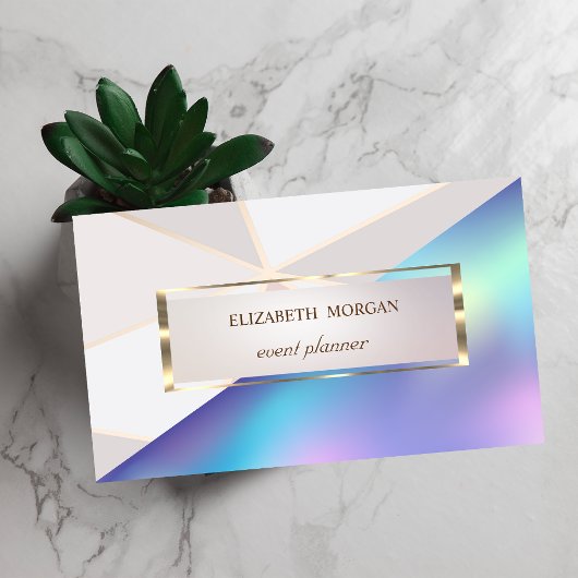 Beruflich, modern geometrisch, rahmenholografisch visitenkarte