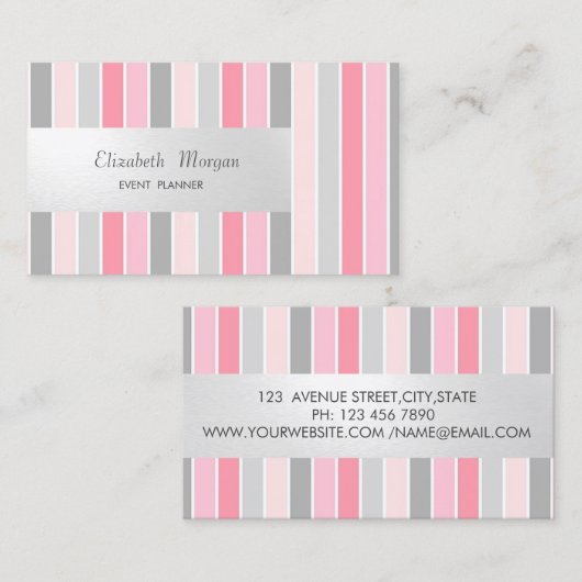 Beruflich modern gestreift visitenkarte (Vorne/Hinten)