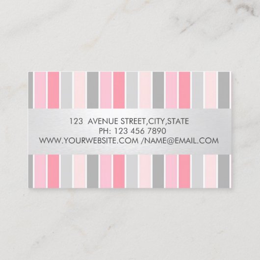Beruflich modern gestreift visitenkarte (Rückseite)