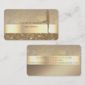 Beruflich Modern Gold Glitzer Yoga Girl Visitenkarte (Vorne/Hinten)