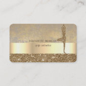 Beruflich Modern Gold Glitzer Yoga Girl Visitenkarte (Vorderseite)