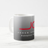 Beruflich Modern Grau Mit Monogramm Kaffeetasse (Vorderseite Links)