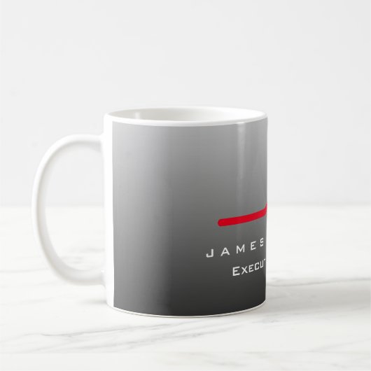 Beruflich Modern Grau Mit Monogramm Kaffeetasse (Links)