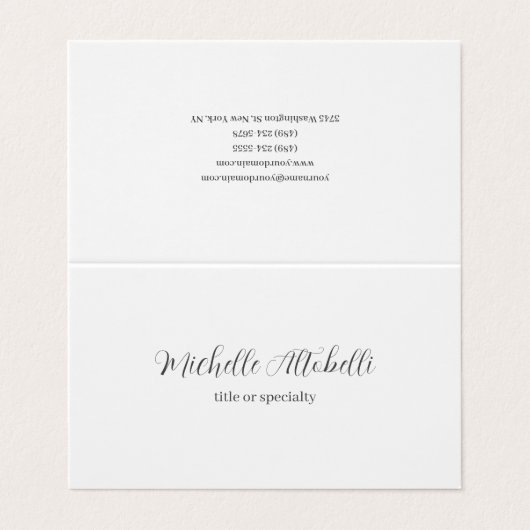 Beruflich modern handschriftlich visitenkarten (Außenseite Aufgefaltet)