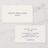 Beruflich Modern Ivory White Visitenkarte (Vorne/Hinten)