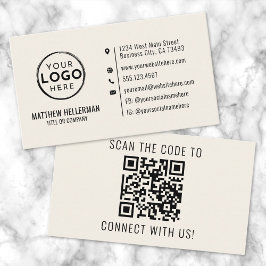 Beruflich-Modern-Logo-Creme für Minimalistischen Q Visitenkarte