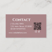 Beruflich Modern Mauve Pink floral Stilvoll Visitenkarte (Rückseite)