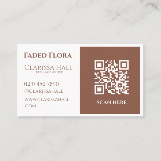 Beruflich Modern Minimalistisch Earthy Brown Visitenkarte (Vorderseite)