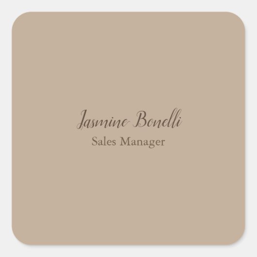 Beruflich modern Minimalistisch Quadratischer Aufkleber (Vorderseite)