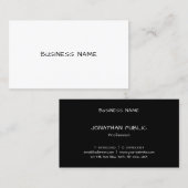 Beruflich Modern Minimalistisch Schwarz-weiß Visitenkarte (Vorne/Hinten)