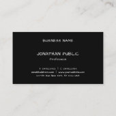 Beruflich Modern Minimalistisch Schwarz-weiß Visitenkarte (Rückseite)