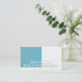 BERUFLICH MODERN minimalistisch türkisblau Visitenkarte (Stehend Vorderseite)