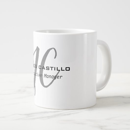 Beruflich-Modern-Monogram-Kalligraphie Jumbo-Tasse (Vorderseite Rechts)
