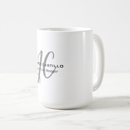 Beruflich-Modern-Monogram-Kalligraphie Kaffeetasse (VorderseiteRechts)